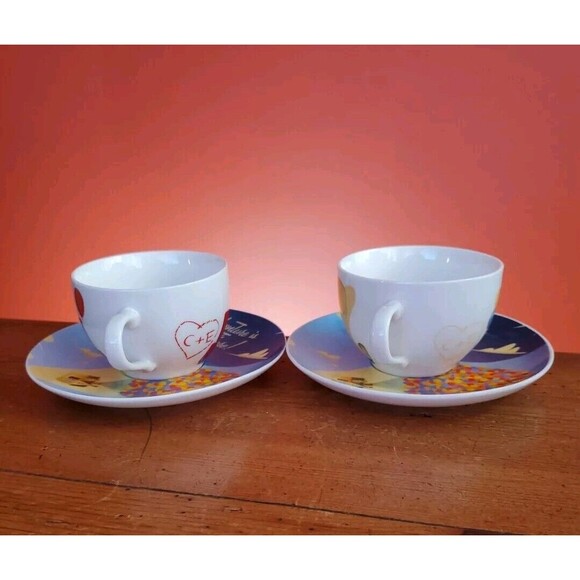 Up Pixar Disney Tea Coffee Cup Saucer Set Adventure Carl Ellie Chair 6.7 oz - Picture 2 of 10